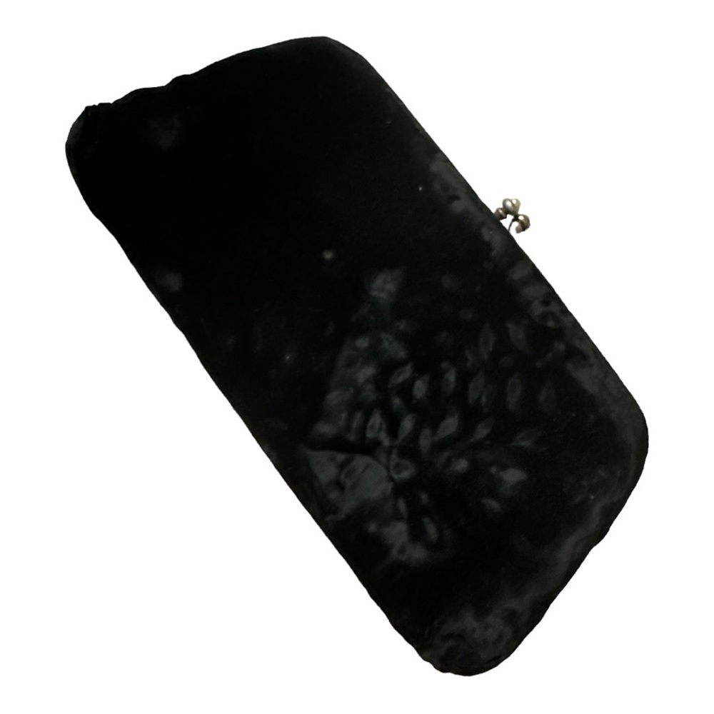 Vintage Black Velvet Clutch Purse